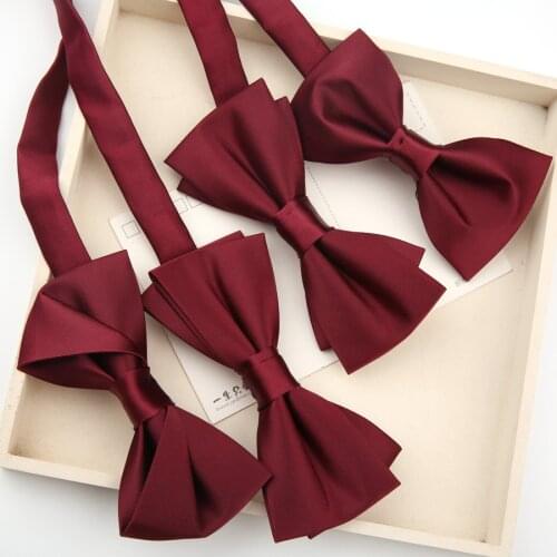 Linbaiway Wine Red Banquet Bowties for Mens Shirt Bow Ties Formal Dress Business Bowtie Man Bowknot Tuxedo Gravata Borboleta