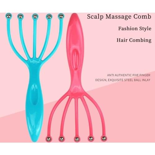 Rakes For Scalp Massage Steel Ball Comb Spa Hair Care Tools Head Massage Relaxation Five Finger Massager For Head