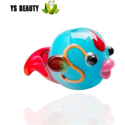 Cute little fish shaped glass beads source factory custom all kinds of ornaments with beads Christmas series cartoon beads