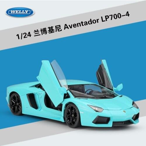 Welly 1:24 Diecast Aventador LP700 White Pink Orange Blue Yellow Sport Car High Simulation Vehicle Alloy Metal Model Car