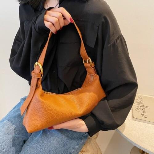 Fashion Shoulder Bag For Women 2021 Design Handbag Leather Shoulder Belt Underarm Bags Solid Color Women Messenger Bag Clutches