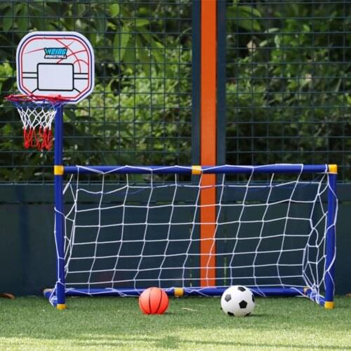 Soccer Goal Pool With Basketball Hoop Set For Kids 2 In 1 Outdoor Sports Basketball Stand Soccer Goal Kids Ball Sports Toy