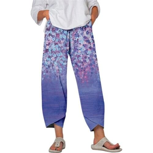 2021 Autumn Womens Street Hipster Small Floral Casual Pants Women Harem Pants