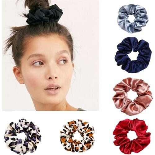 Boho Multi-color Hair Ring For Women Fashion Ribbon Girl Hair Bands Scrunchies Horsetail Tie Solid Headwear Hair Accessories