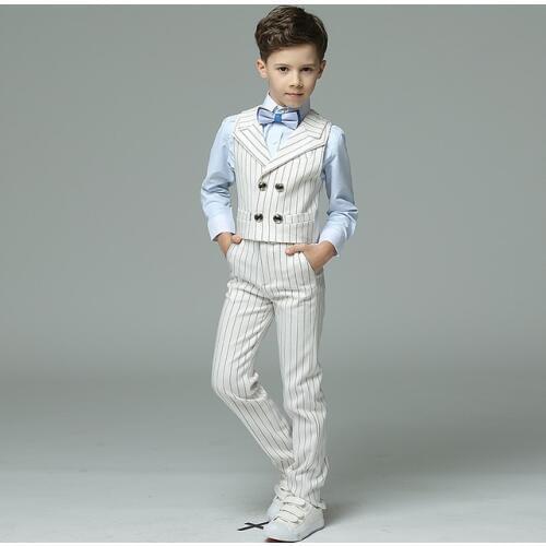 2020 Summer boys school uniform formal suit kids flowers boys wedding suits Childrens Day Tuxedo Prom Performance Costume