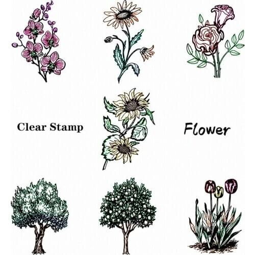 Hot sale Flower Transparent Clear Stamps / Silicone Seals Roller Stamp for DIY scrapbooking photo album/Card Making