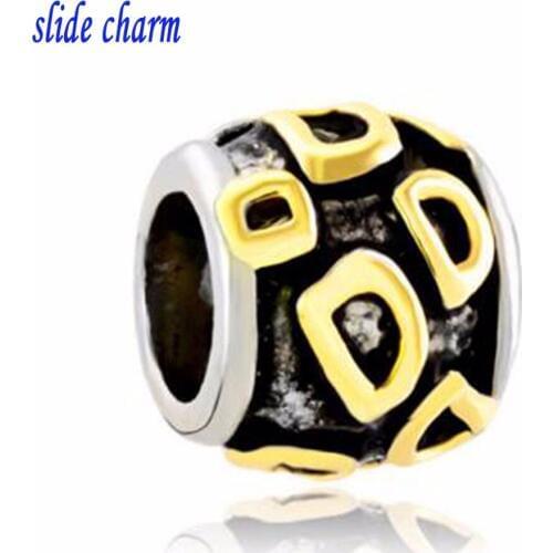 Slide Charm Beads With Letters