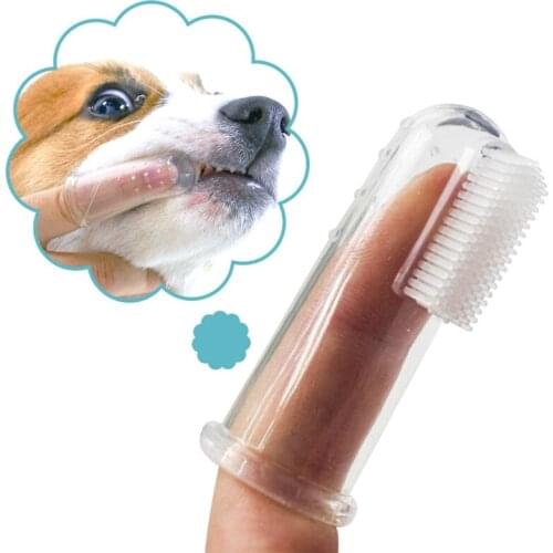 Super Soft Pet Finger Toothbrush Teddy Dog Brush Bad Breath Tartar Teeth Care Tool Dog Cat Cleaning Silicagel Pet Supplies