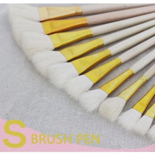 High Quality wool hair S brush pen process ceramic painting NO pen oil painting brush art supplies dotting pen free shipping