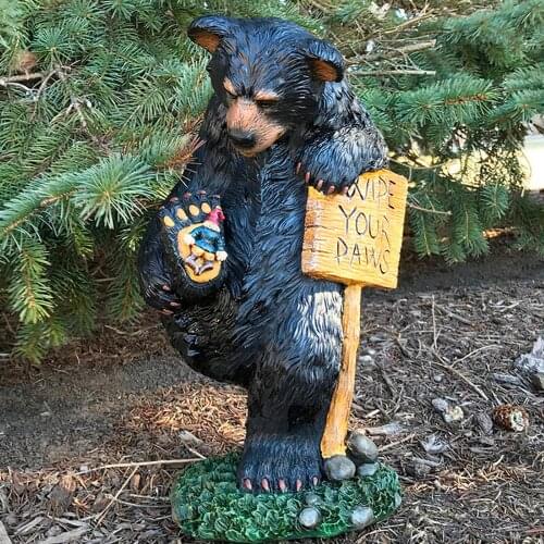 Wipe Your-paws Bear Statue Gnomes Creative Resin Decoration Indoor Outdoor Gifts Animal Model Toys For Kids Garden Decoration