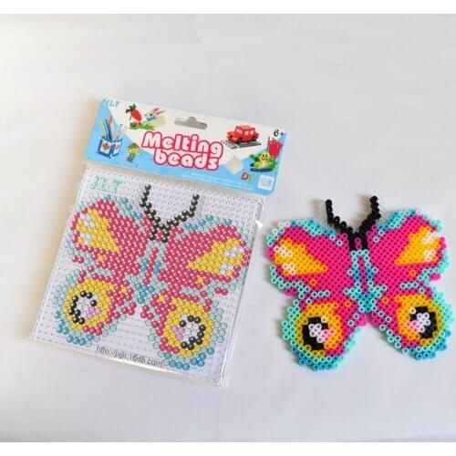 Yantjouet 5mm Hama Beads Butterfly with Pegboard Childrens Toys Iron Paper DIY set Iron Beads for kids Fuse beads Puzzles