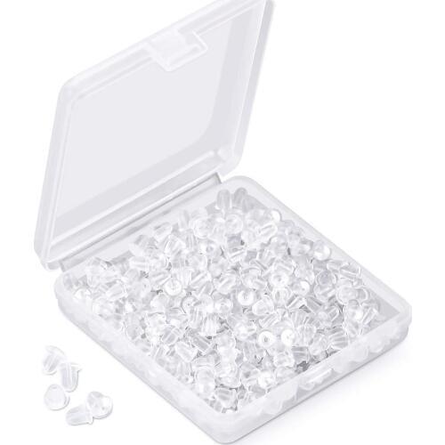 200pcs Rubber Earring Back Silicone Round Ear Plug Blocked Caps Earrings Back Stoppers For DIY Parts Jewelry Findings Making