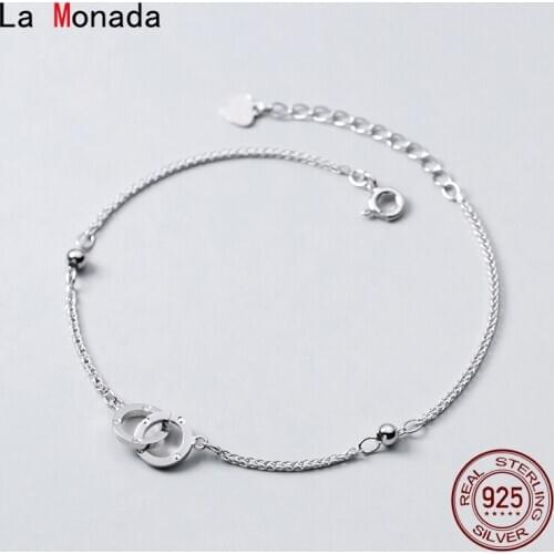 La Monada Bracelets For Women Silver 925 Sterling On Hand Luxury Circle Interlock Fine Silver 925 Jewelry Bracelet Woman Ball