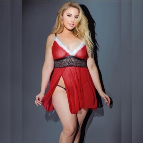 Lingerie Sling Lace V-Neck Sexy Nightdress Plus Size Women Lace Nightgowns Ladies Sleep Dress Nighties For Women Underwear