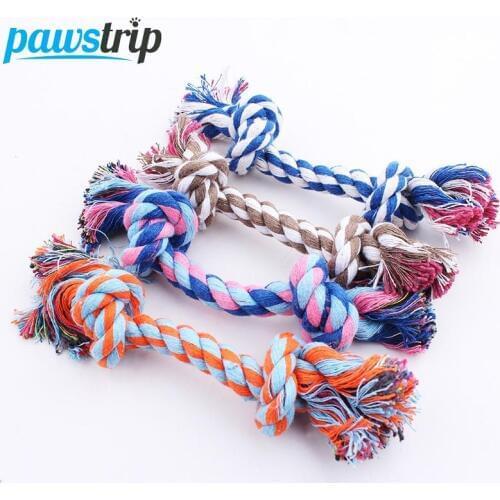1pc Pet Dog Toy Rope Double Knot Cotton Braided Dog Rope Toy Puppy Chew Toy Cleaning Tooth Toys For dogs pet supplies petshop
