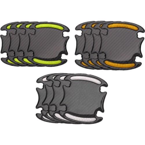 4Pcs Universal Plastic Anti Scratch Reflective Car Door Handle Bowl Protective Sticker Strips Accessories