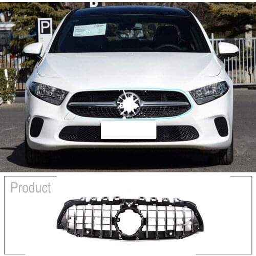 ABS Black-Silver AMG Replacement GT Sport Vertical Mesh Front Grills Trim For Mercedes Benz A Class W177 A200 A180 A260 2019