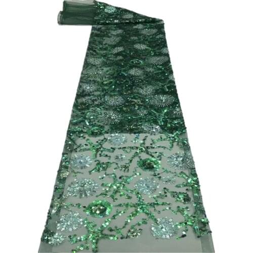 African Lace Fabric New Arrival 2021 High Quality Sequins Lace French Tulle Lace Fabric For Nigerian Wedding Party hx20-54