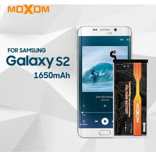 MOXOM Battery For Sumsung Galaxy S2 Replacement Phone Battery With Capacity 1650mAh Li-Polymer S2 Phone Battery 3.7V 1000 Times