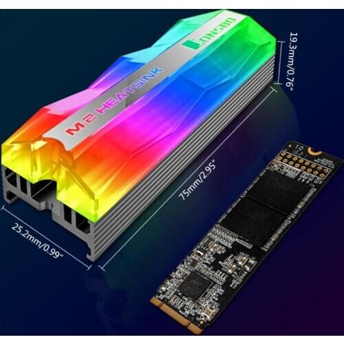 ARGB Magic Color Colorful Light Heat Sink SATA NVMe NGFF 2280 M.2 SSD Cooler Kit M2EC