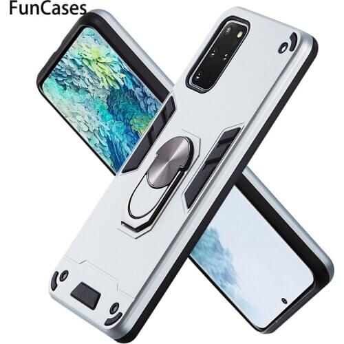 Phone case Covers For Samsung S20 Silicone Car Magnetic Holder PC + TPU Cover sFor Samsung ajax S20 Plus Ultra Caso Ring Armor