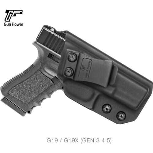 Gun&Flower Glock 19/23/25/32 Fast Draw IWB Kydex Holster Open Top Pistol Cover with Belt Clip for Glock Handguns