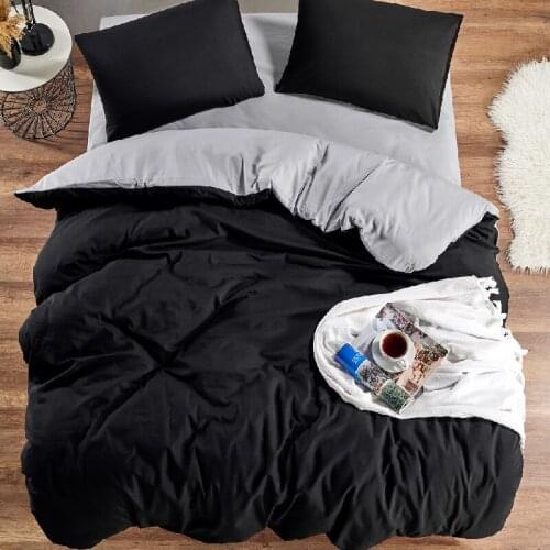 Laliva Black-Grey Double Duvet Cover Set