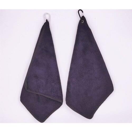 BLACK Golf Towel Mini Clean For Golf Club Cleaner Tool With Hang Buckle 3.4x10.2inch Unisex