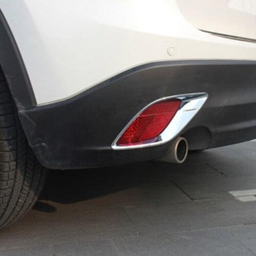 For Mazda Cx-5 Cx5 2012-2016 ABS Chrome Rear Bumper Reflector Fog Light Lamp Cover Trim Molding Garnish Frame accessories 2pcs