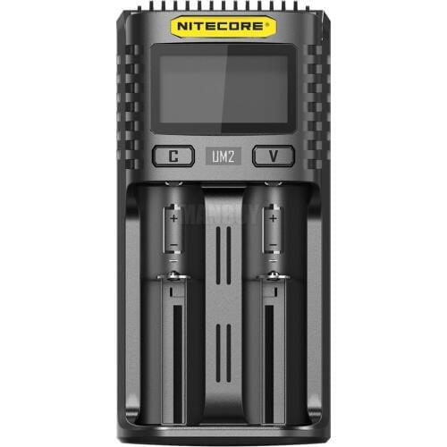 Nitecore UM2 Intelligent USB Dual-Slot Charger LCD Display Li-ion IMR Battery Automatic Universal Charger 3A Power Adapter 18650