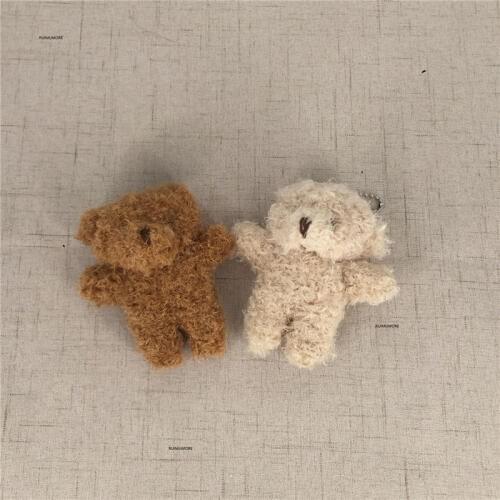 Small Fluffy Bears In 2Colors - 9CM Standing Animal Stuffed TOY DOLL ; Key Chain Plush