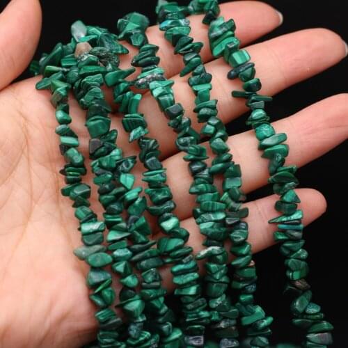 Natural Semi-precious Stone Unshaped Stone Malachite 3x5-4x6mm For DIY Necklace Earrings Accessories Gift Length 40cm