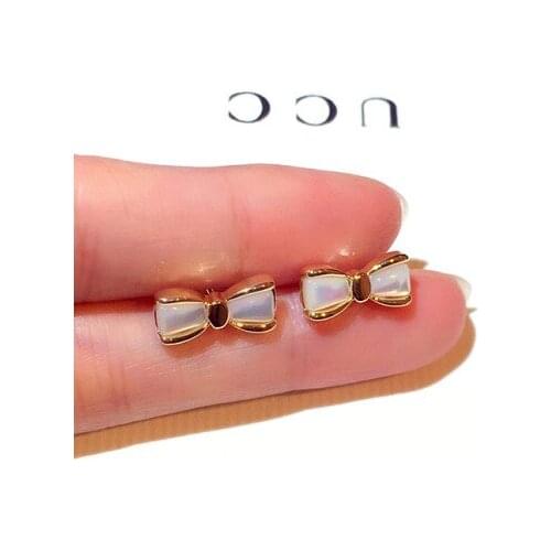 2021New Korea Style Fashion Temperament Cute Bow Earrings for Women Anime Earrings Engagement Wedding Birthday Gift for Female