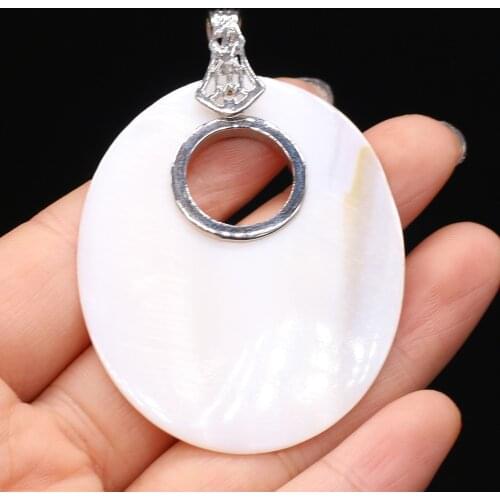 New Style Natural Stone Pendant Egg-Shaped Shell For Jewelry Making DIY Necklace Bracelet Earrings Accessory