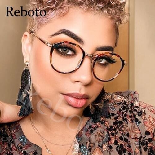 Flower Retro Round Womens Eyewear Frame Fashion High Quality Transparent Optical Glasse Frame Trendy Spectacles Ladies