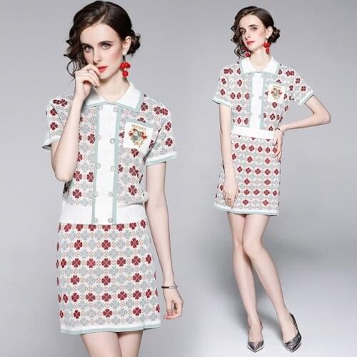 -Xiaoxiang dress two-piece female summer temperament gentle wind sweet suit skirt age-reducing knit skirt