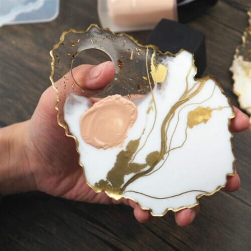Makeup Tray Irregular Agate Silicone Mold with Hole Silicone Molds Resin Home Decoration Craft Resin Art Supplies Silicone Molds