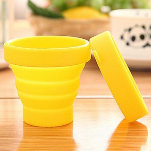 Portable Silicone Retractable Folding Water Cup Telescopic Collapsible Travel Gargle Cup Home Supplies Yellow/green/blue/pink