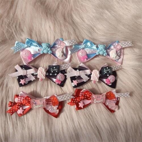 Hand Made Lolita Ba RED Sweet Side Clip Pink And Blue Black RED Small Things Sweet of Compatible APMT