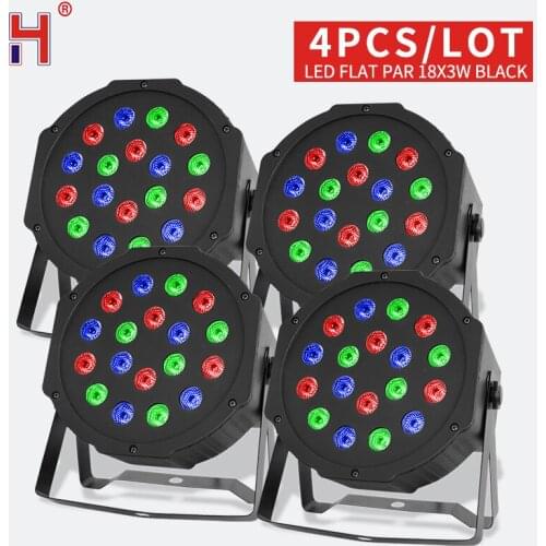 4pcs/Lot 18pcs 3w Lamp Beads 18x3W Led Par lights RGB Professional Stage Dj Equipment