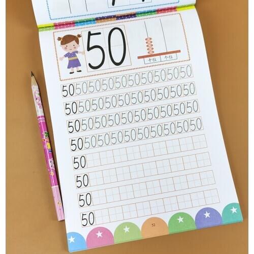 Children Learning Numbers 0-100 Handwriting Practice Books 3-6 Years Old Baby Writing Early Teaching Exercise Copybook