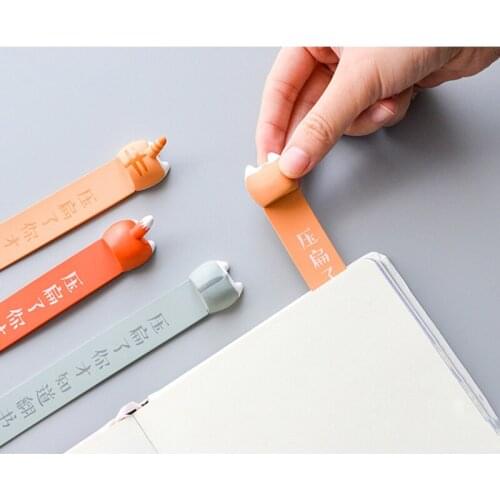 Bookmark PVC Cute Animal Butt Cat Corgi 3D Animal Butt Book Markers Office School Supplies Stationery for Kids DU55