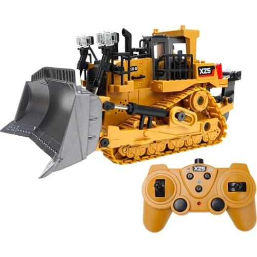 1:24 RC Trucks Mini Remote Control Bulldozer Alloy Engineering Car Dump Truck Crane Excavator Model Vehicle Toys Gift