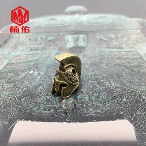 1PC Outdoor Tool EDC Knife Bead Bracelet Car Key Pendant Paracord Spartan Warrior Helmet