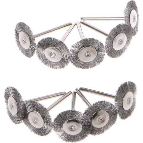 10pcs 22mm Platinum Blade Stainless Steel Wire Wheel Brush Dremel Rotary Tool for Mini Drill Dremel Polishing Dremel Accessories