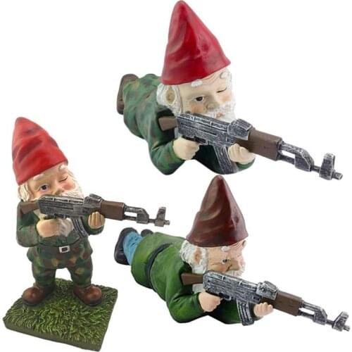 15 cm 3D Dwarf Doll Gnome Garden Figurines Funny Garden Statue Desktop Ornament Goblin Sculpture for Indoor Outdoor Garden Decor