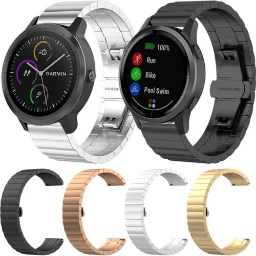 18mm 22mm 20mm Stainless steel Band For Garmin Venu Garmin vivoactive 4 4S 3 Forerunner 245 645 Metal Strap Bracelet Watchband