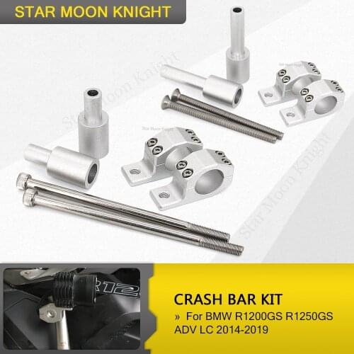 For BMW R1200GS ADV LC Motorcycle 2pcs Bull Bar Bracket Fog Driving Light Motorcycle Crash Bar Guard Mount Kit R1250GS 2014-19