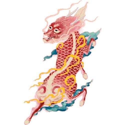 220MM×140MM fashion Chinese style unicorn flower arm personality girl tattoo stickers color waterproof and lasting