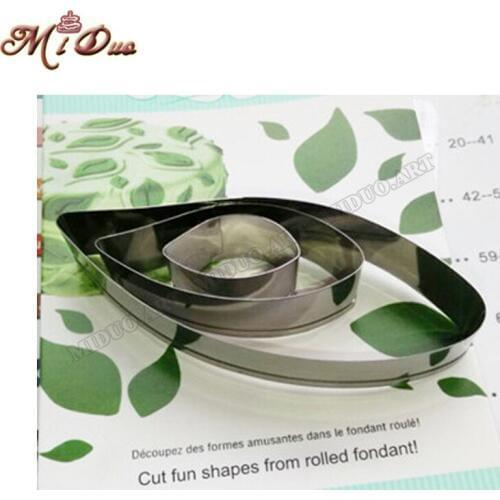 3Pcs/Set Flower Leaf Cutter Cake Decorating Tools Fondant Sugarcraft Stainless Steel Cutter